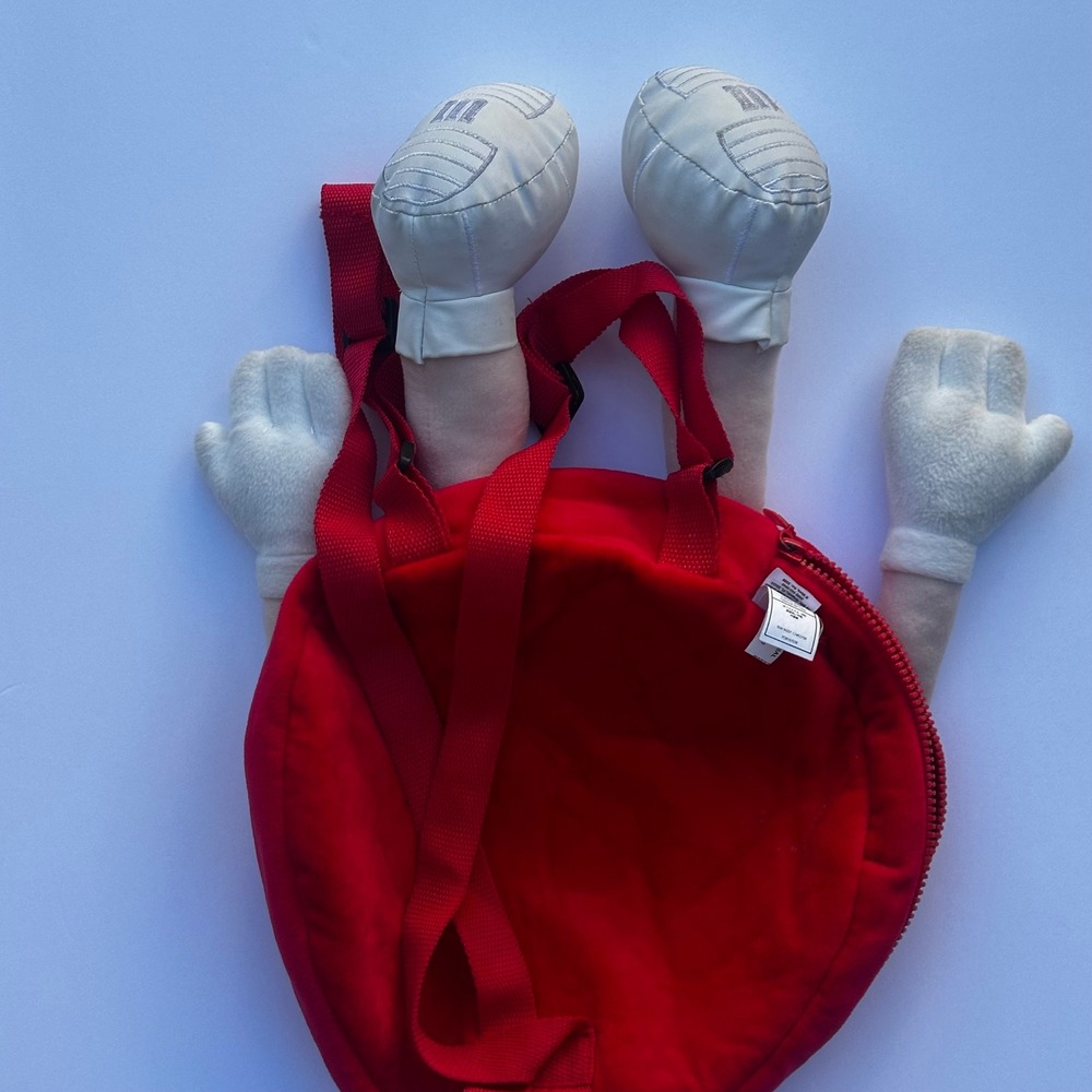 M&M's World Red M&M Plush Character Backpack Kids Novelty Bag Red 2009 - Picture 3 of 9